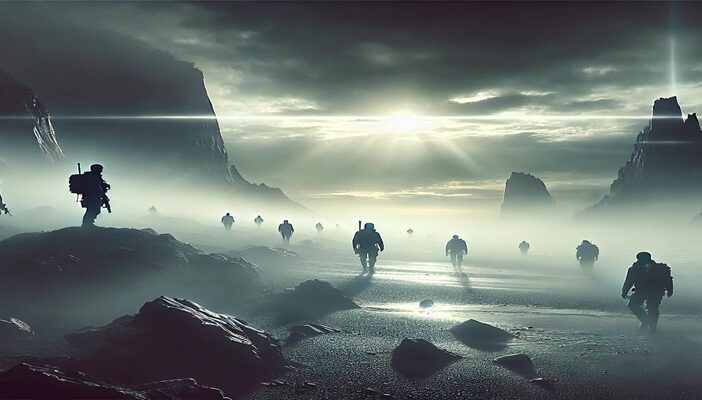 Death Stranding 2 characters in a cinematic landscape, with actors' names appearing behind them, symbolizing the voice cast reveal.