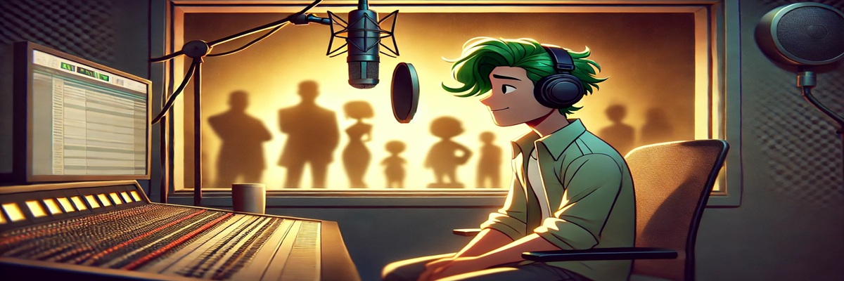 Illustration of Beast Boy with a microphone, symbolizing Greg Cipes’ voice acting career and the controversy over his Teen Titans Go! departure