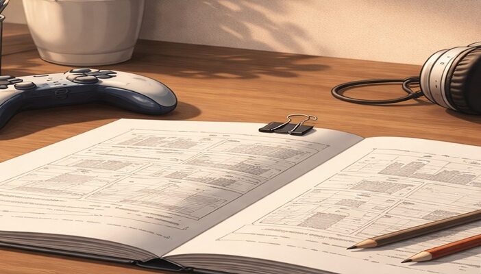 Voice actor reviewing an animation and gaming demo script, representing how demos shape early voice acting careers