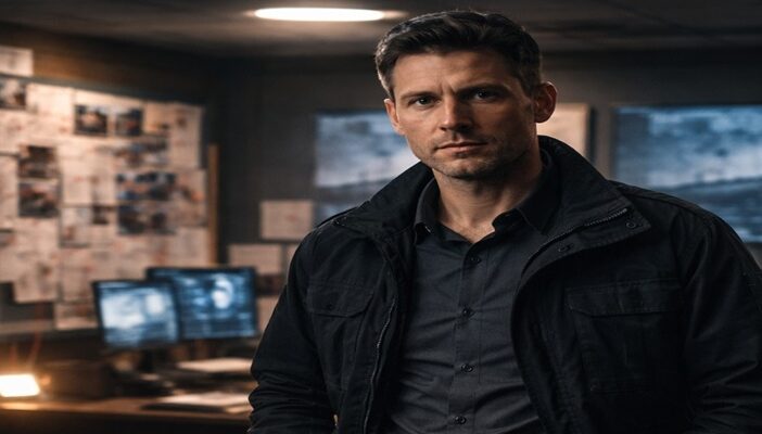 naval investigator in a dramatic crime scene environment inspired by the NCIS television series