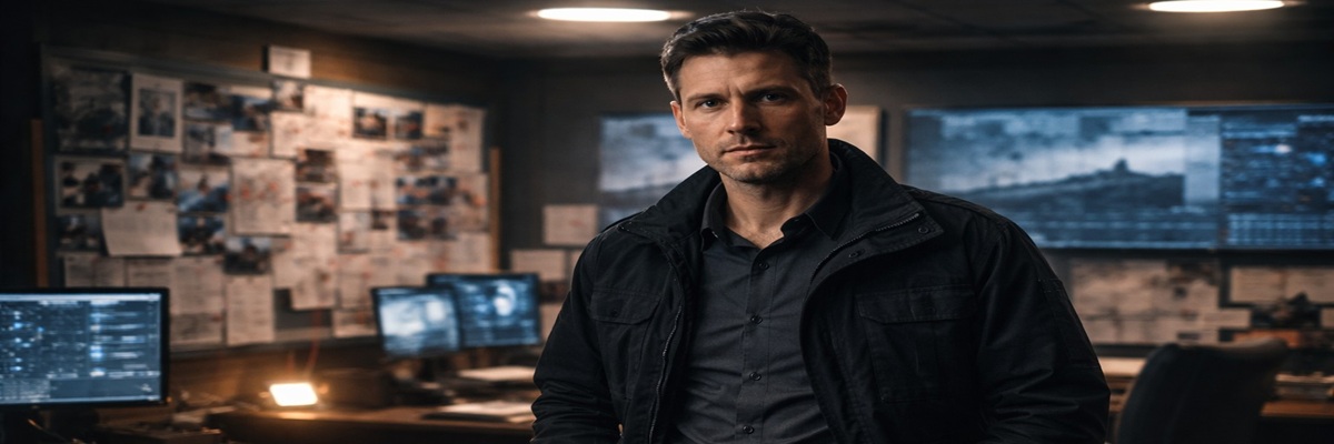 naval investigator in a dramatic crime scene environment inspired by the NCIS television series