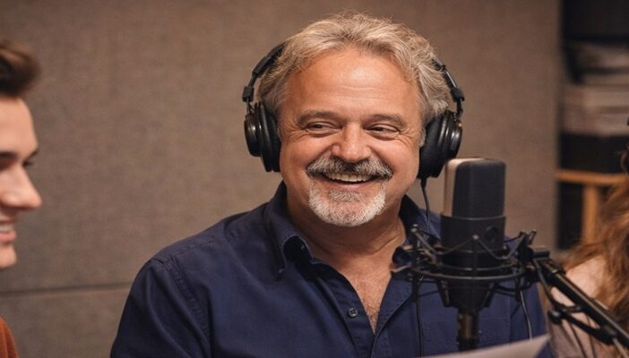 Jim Cummings speaking about voice acting advice during a podcast interview