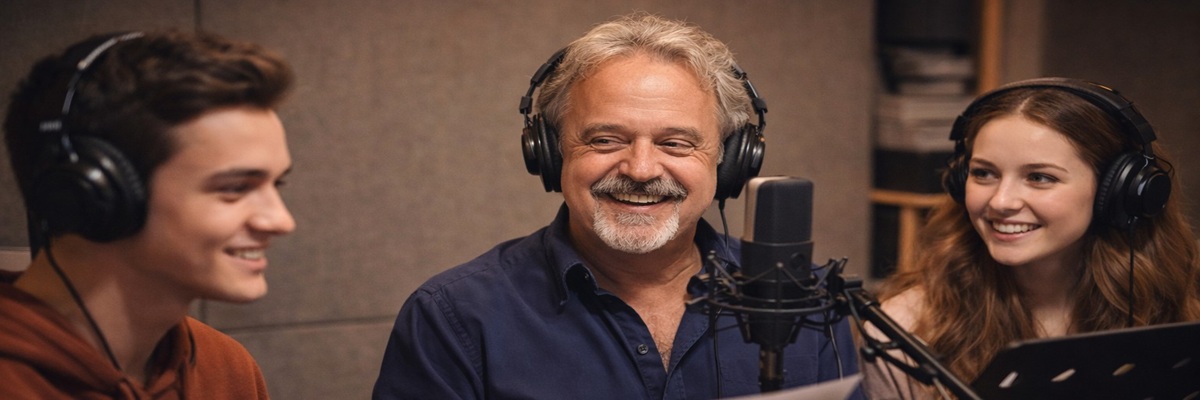 Jim Cummings speaking about voice acting advice during a podcast interview